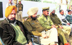 SP Bilaspur Kuldeep Sharma during his visit to Majari village in Himachal Pradesh on Sunday