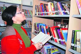 A reader at the Himadri Doon Library and Research Centre in Dehradun