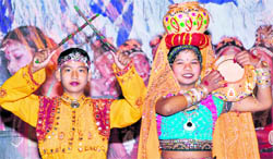 A garba dance being performed at Rang Mahotsava in Dehradun on Monday