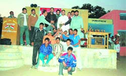 Winners of sports competitions held at Bhoorthala village near Rewari.
