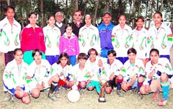 A group photo of Murthal football girls.