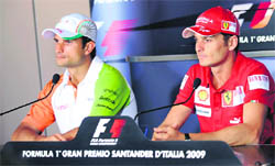 Fisichella (R) earned the teams first pole and then returned to drive one of the most mature races of his illustrious career for a second place finish at Belgium in August