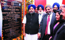 Deputy CM Sukhbir Singh Badal laying stone of a five star hotel in Bathinda.