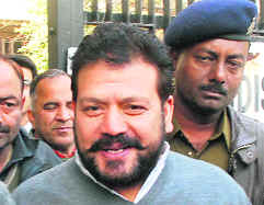 Devinder Singh Babla comes out of the District Courts in Sector 17, Chandigarh, on Tuesday.