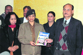 IG police KK Sandhu (Ambala Range) releases the book Hamara Ambala in Ambala Cantonment on Tuesday.
