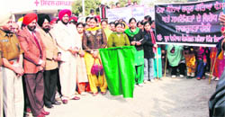 SSP Harinder Singh flags off a rally against social evils at Jagraon on Tuesday. 