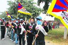 Students start a peace march from Chandigarh to Delhi, demanding immediate and unconditional release of the 11th Panchen Lama and other political prisoners in Tibet
