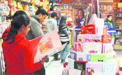 Customers at a gift shop in Dehradun