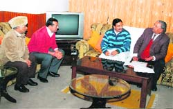 Uttarakhand Chief Minister Ramesh Pokhriyal Nishank meets a delegation of Mussoorie Hotel Association in Dehradun.