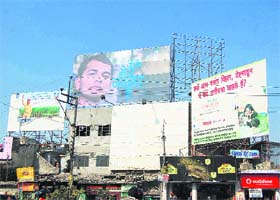 A view of hoardings installed in Dehradun