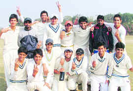 The winning LDCA XI A team at MGM School, Dugri, in Ludhiana on Wednesday.