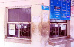 The locked counters of Doon Hospital Dehradun on Thursday