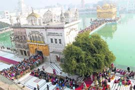 Devotees throng the Golden Temple on New Years Eve
