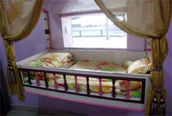 A cradle at the MGD Deaf and Dumb School in Bathinda.