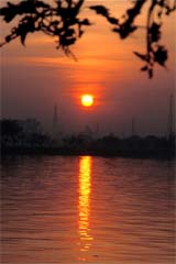Sun setting on the first day of the New Year in Bathinda
