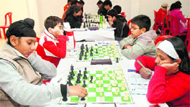 Participants at the first Chandigarh FIDE Rating Open Chess Tournament 2010 held at St Xaviers Senior Secondary School in Sector 44, Chandigarh, on Friday.