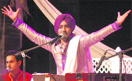 Satinder Sartaaj performs at the Tagore Theatre, Sector 18, Chandigarh, on Friday.