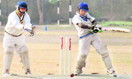Players in action during a match at St Soldiers International School, Sector 28, Chandigarh, on Friday.