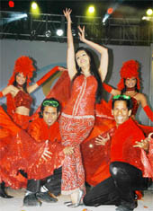 Actor Arti Chabaria performs on New Years eve at the Country Club in Faridabad.