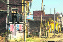 A transformer in a Jammu area where kundi connections are rampant.