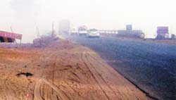 An accident-prone area near the Kaind bridge