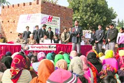 Students of Graphic Era University participate in a social camp at Mohla village near Dehradun