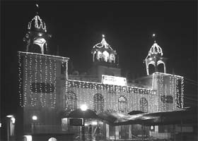 A gurdwara is decked up ahead of the birthday of Guru Gobind Singh at Phase I in Mohali