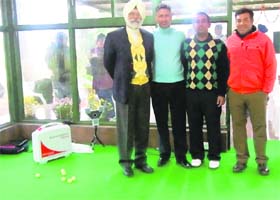 Jeev Milkha Singh (second from left) with Brinder Singh Gill, Ajay Gujral and Harmeet Kahlon after the inauguration of the Chandigarh Golf Club Academy