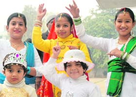Children at a cultural function organised by the Residents Welfare Organisation, Sector 38 (A and B), in Chandigarh
