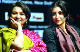Sharmila Tagore and Soha Ali Khan at Film Festival 2010 in New Delhi on Sunday.