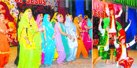 Students participate in the annual cultural fest and prize distribution function organised by Sacred Heart Convent School, Sahnewal, on Sunday.