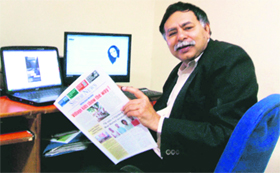 Aneesh Bhanot (top) with his home production Sector News.