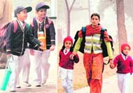 Private school students brave the chill at Chandigarh