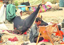 Even as cold wave has intensified in the region, a homeless family of labourers is forced to put up in the open in Gurgaon