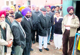Judges and officials inspect the Bakshi Khana in Jagraon Court Complex