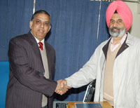 Dr P Ramarao (left) who joined the Central University of Punjab and vice-chancellorJai Rup Singh in Bathinda.