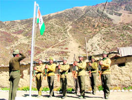 An ITBP camp in Chamoli district of the Garhwal region in Uttarakhand