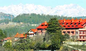 Fresh snow on the higher reaches of the state as seen from the Ridge at Shimla