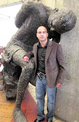 Indian boxer Akhil Kumar in New Delhi on Thursday.