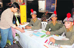 The IMA reception counter at Dehradun railway station. 