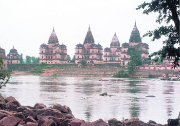 Across the Betwa river rise the tombs of the Bundela rulers