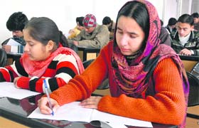 Students take the mock AIEEE at Rayat Bahra in Kharar