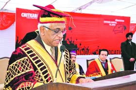Punjab Technical University Vice-Chancellor at the convocation function of Chitkara Institute of Engineering and Technology