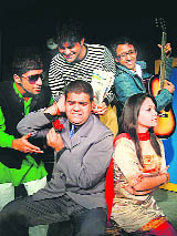 A scene from a play Intzaar staged in Jammu on Sunday.