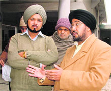 Avtar Singh, friend of Nitin, who brought his body from the Delhi airport to Jagraon, in Ludhiana on Sunday.