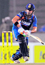 Gautam Gambhir bats against Sri Lanka on Sunday