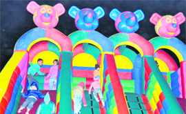 Children have a ball at Expo 2010 held at the Parade Ground in Dehradun.
