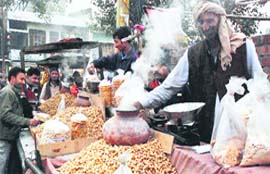 With Lohri just round the corner, roadside vendors selling groundnuts and gachak are doing a brisk business in Hisar.