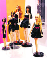 Barbie dolls are displayed at a Mattel office in Hong Kong. Mattel Inc, world's leading toymaker, said it had seen strong sales for its Christmas-hit Fashionista Barbie doll following a recent revamp of its 50-year-old mainstay product.