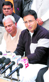 Haryana Minister Randeep Singh Surjewala at Kagdana on Tuesday.